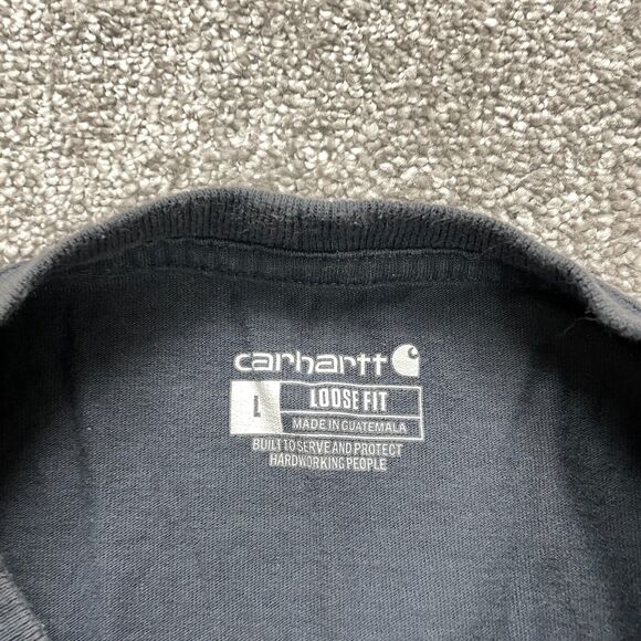 Carhartt K87 Loose Fit T-Shirt Men Large Gray Short Sleeve Cotton Pocket Casual - Picture 3 of 13